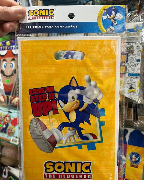 Bolsas de dulces plasticas sonic paquete X 6 unidades