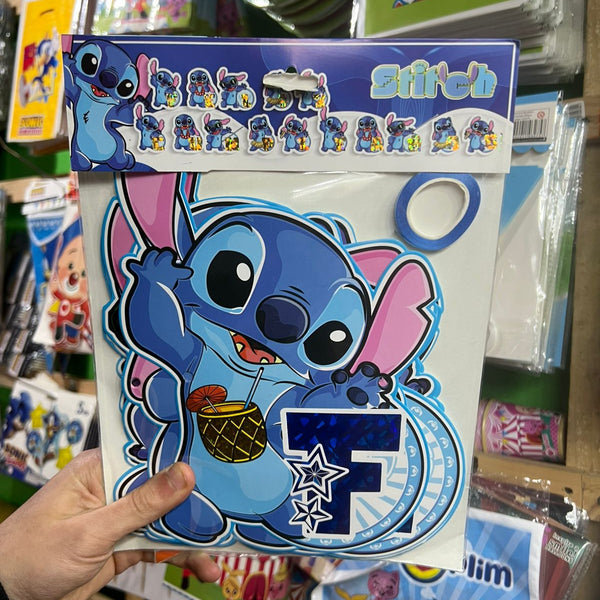 Banderin de feliz cumpleaños lilo y stich