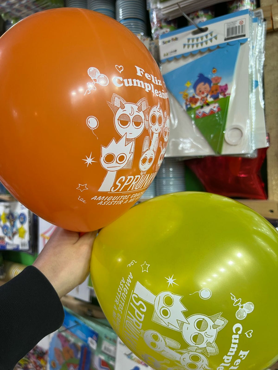 Globos latex Sprunki, paquete X 12 unidades