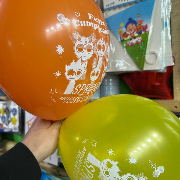 Globos latex Sprunki, paquete X 12 unidades