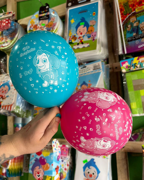 Globos latex impresos skye/paw patrol paquete X 12 unidades