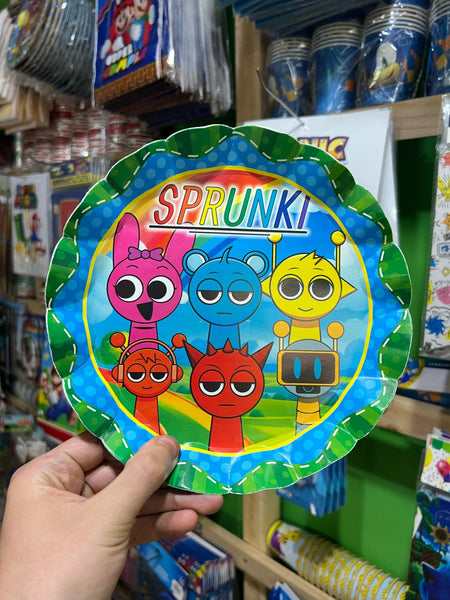 Platos Sprunki paquete X 6 unidades