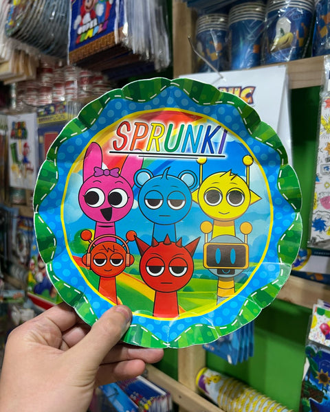 Platos Sprunki paquete X 6 unidades