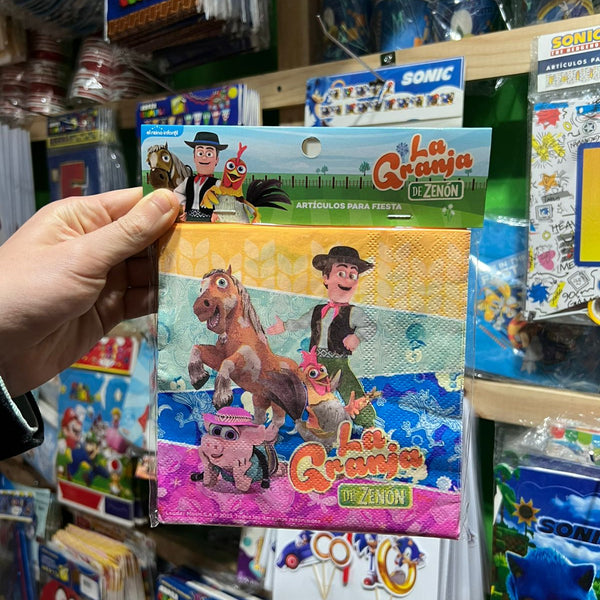 Servilletas granja de zenon, paquete X 12 unidades