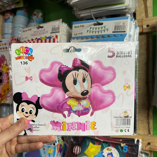 Set globos Minnie bebe, 5 piezas