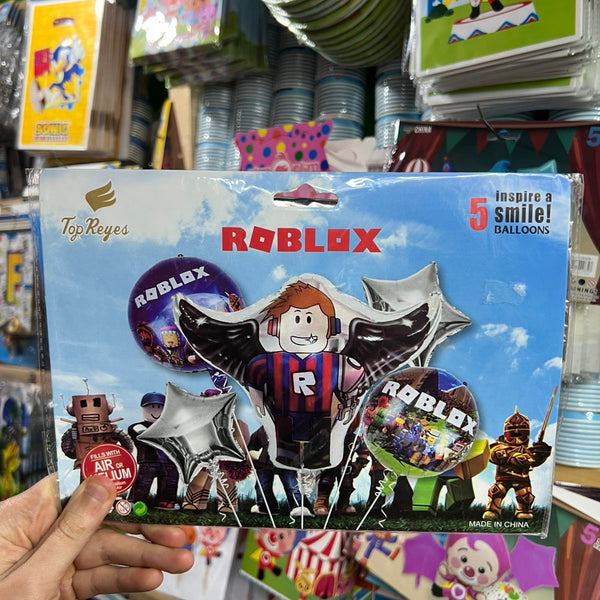 Set globos Roblox, 5 piezas