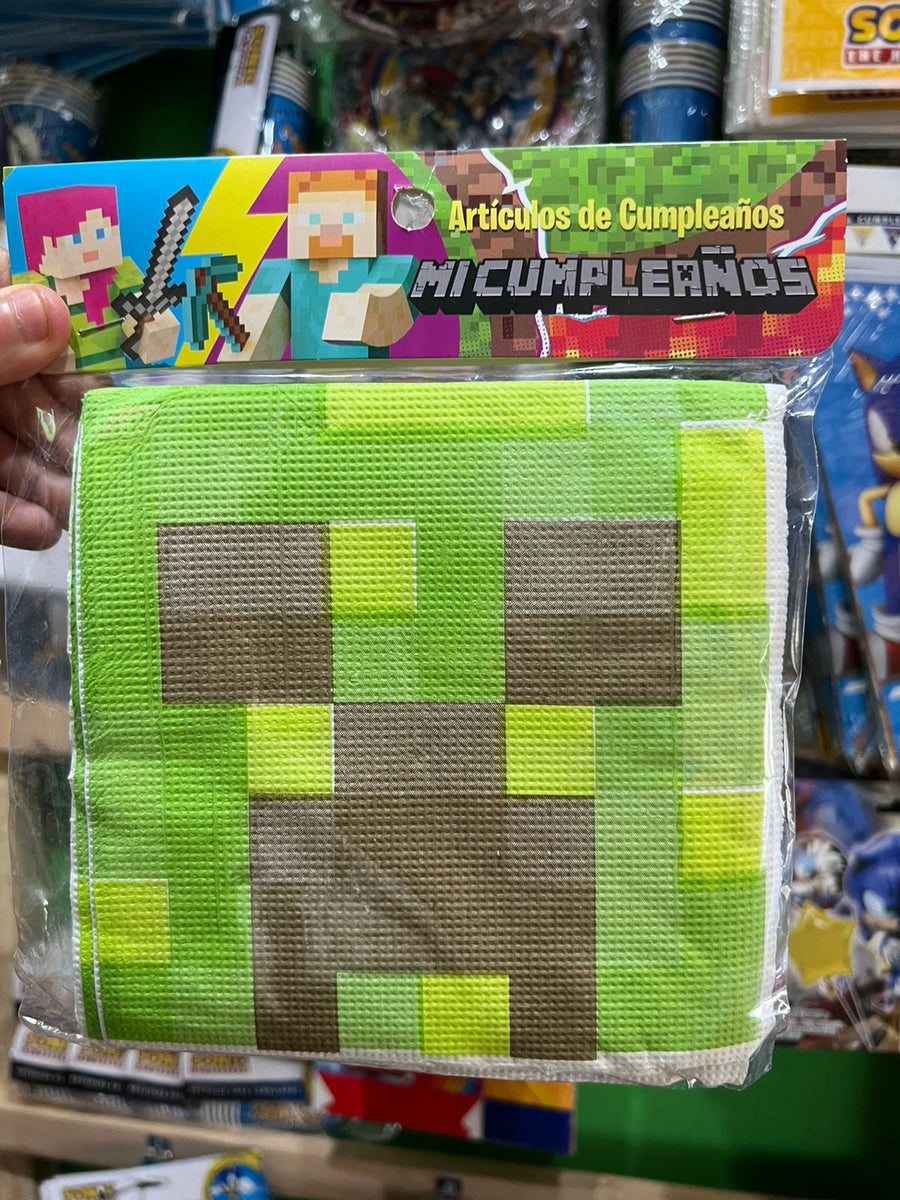 Servilletas minecraft, paquete X 12 unidades