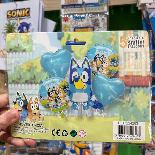 Set globos bluey, 5 piezas