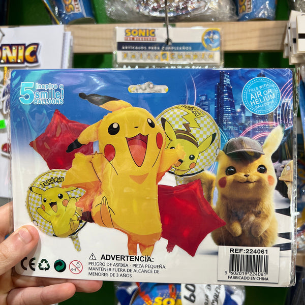 Set globos pokemon, 5 piezas