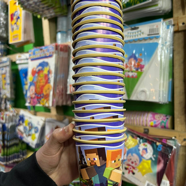 Vasos minecraft paquete X 6 unidades