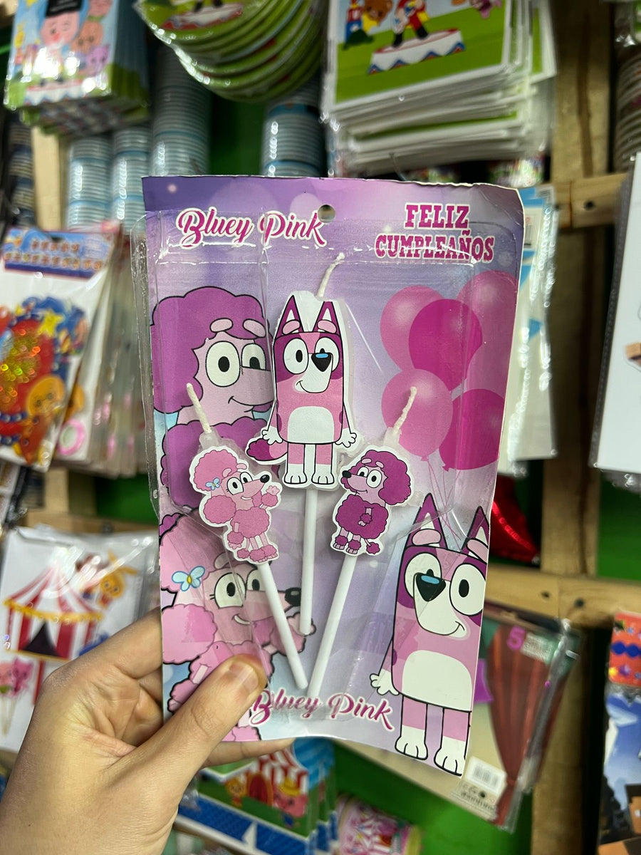 Vela cumpleaños Bluey x3 personajes