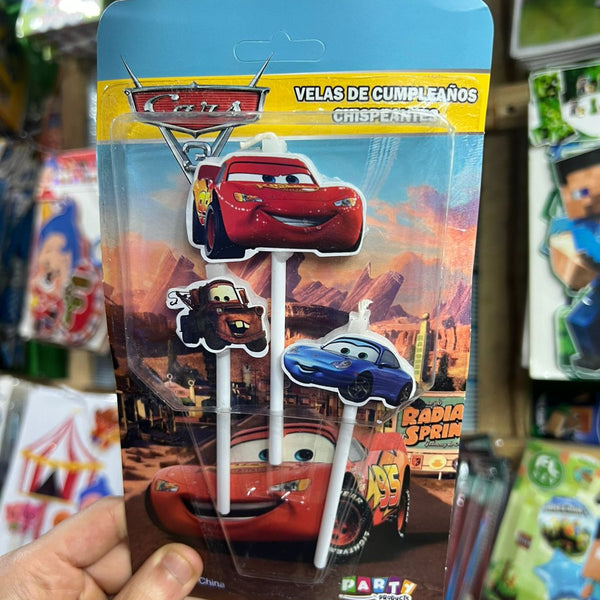 Vela cumpleaños Cars x3 personajes