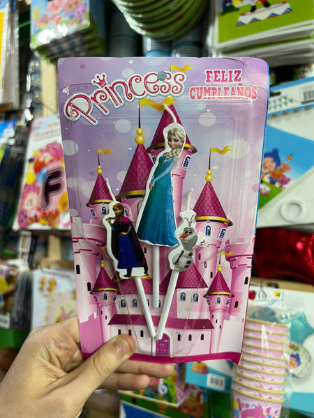 Vela cumpleaños Frozen x3 personajes