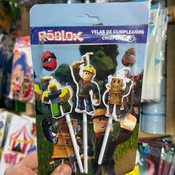 Vela cumpleaños Roblox x3 personajes