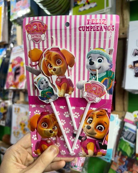 Vela cumpleaños Skye x3 personajes