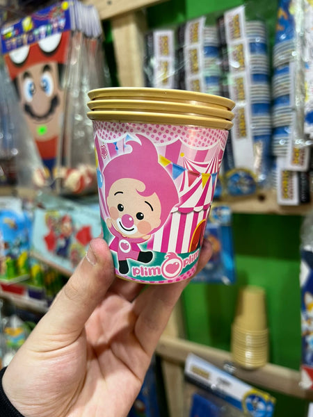 Vasos plim plim rosado paquete X 6 unidades
