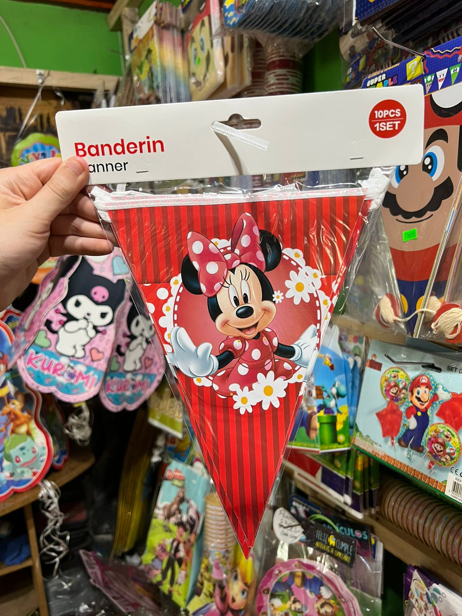 Banderin Triangular Minnie mouse