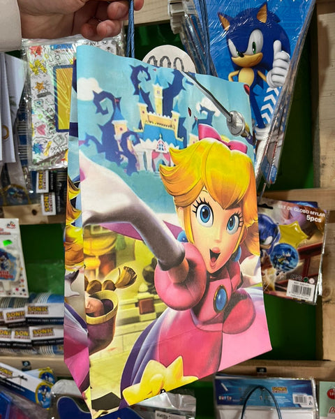 Bolsas de dulces papel princesa peach paquete x 6 unidades