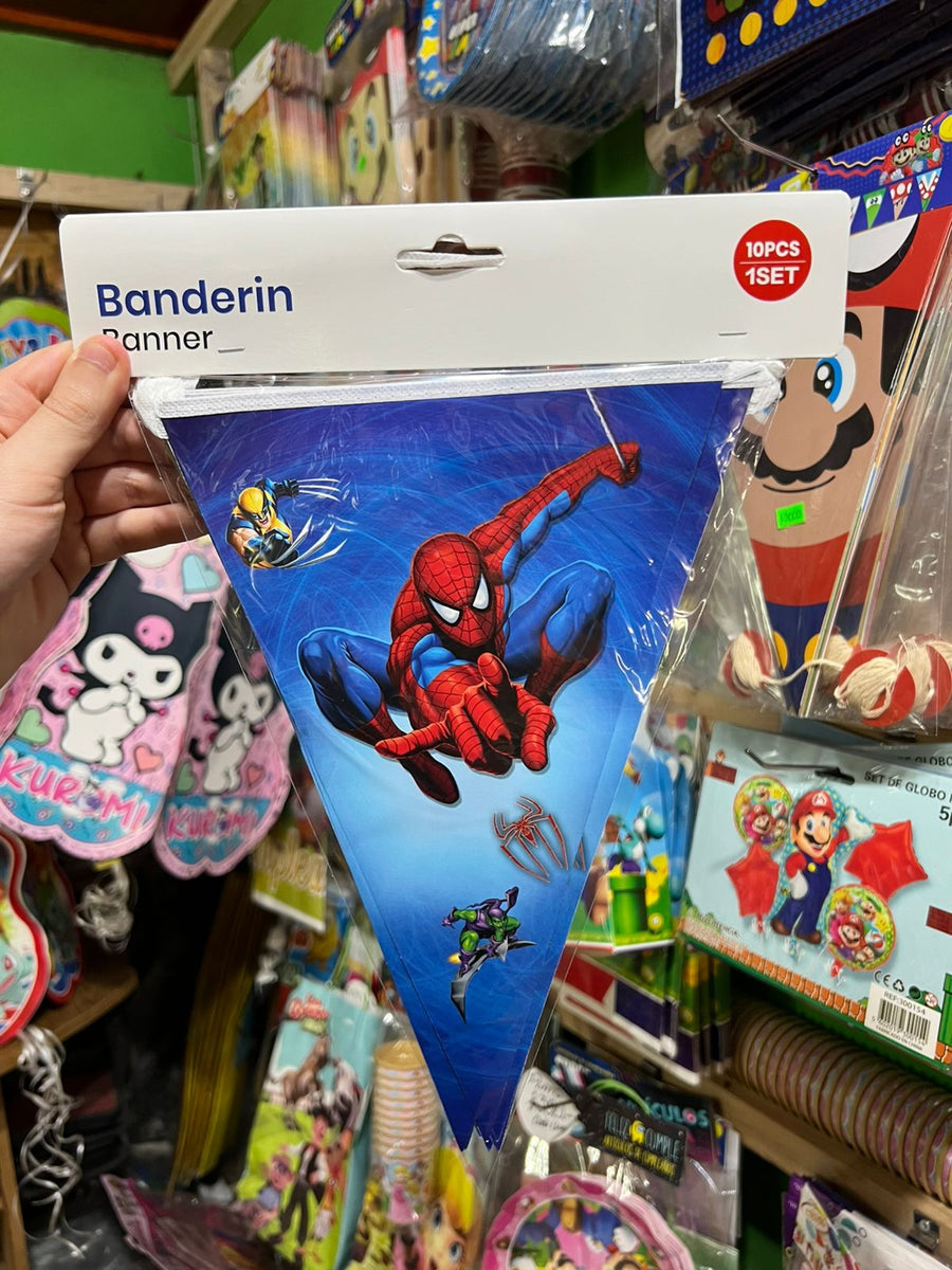 Banderin triangular Spiderman