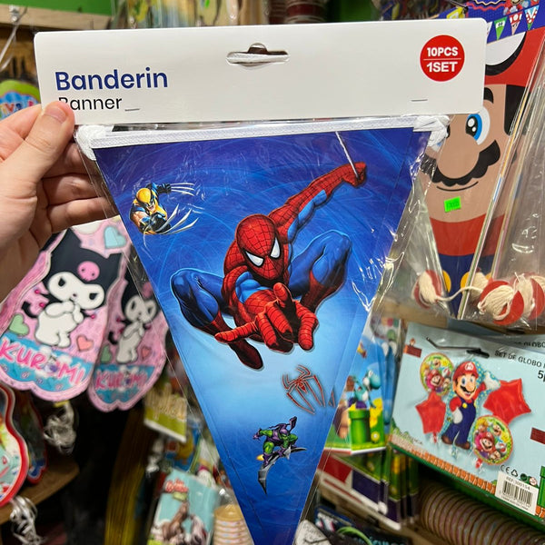 Banderin triangular Spiderman