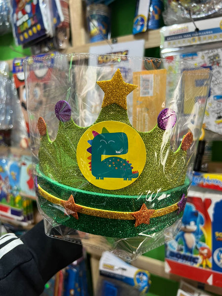 Corona festejado Dinosaurio