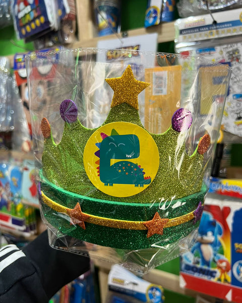 Corona festejado Dinosaurio