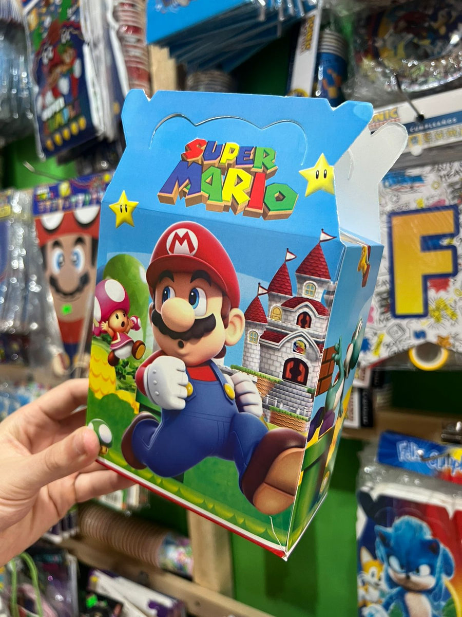 Cajas para sorpresas Mario bross paquete X 6 unidades
