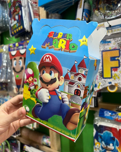 Cajas para sorpresas Mario bross paquete X 6 unidades