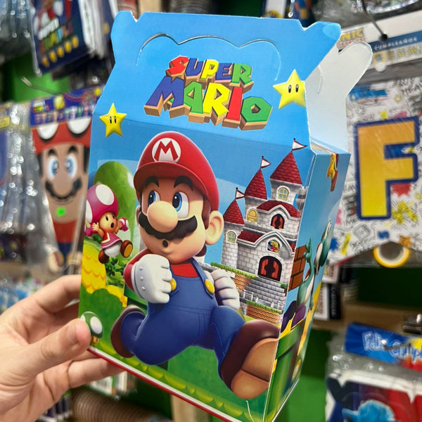Cajas para sorpresas Mario bross paquete X 6 unidades