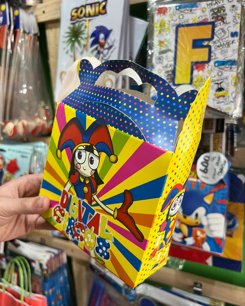 Cajas para sorpresas circo digital paquete X 6 unidades