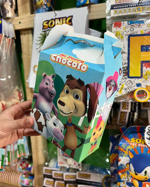 Cajas para sorpresas perro chocolo paquete X 6 unidades