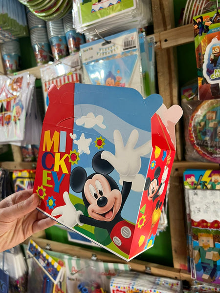 Cajas para sorpresas mickey mouse paquete X 6 unidades