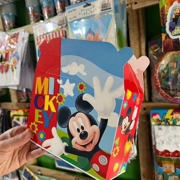 Cajas para sorpresas mickey mouse paquete X 6 unidades