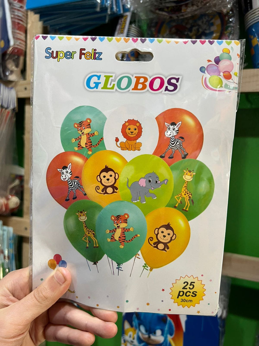Globos latex safari paquete X 12 unidades