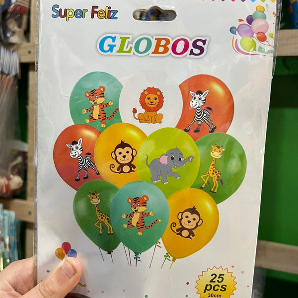 Globos latex safari paquete X 12 unidades