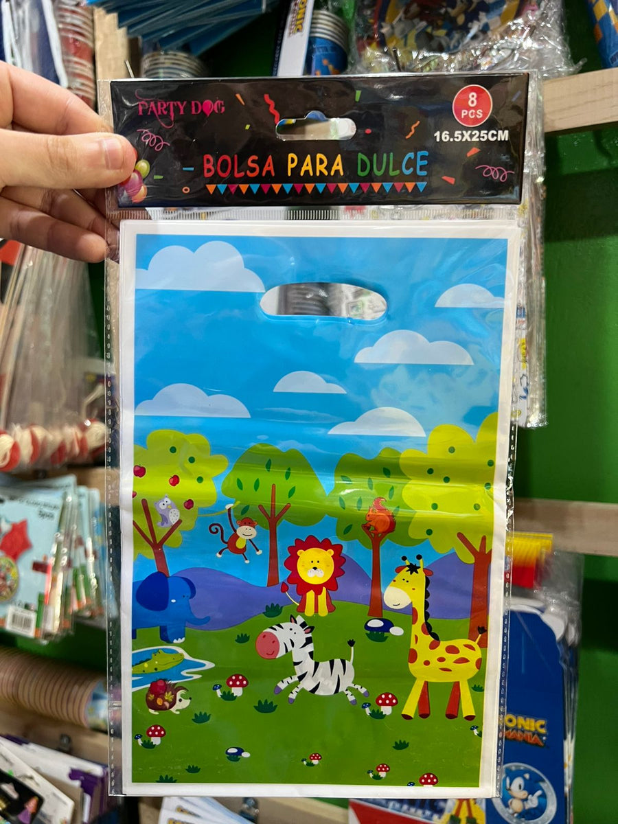 Bolsas de dulce plasticas safari paquete X 8 unidades
