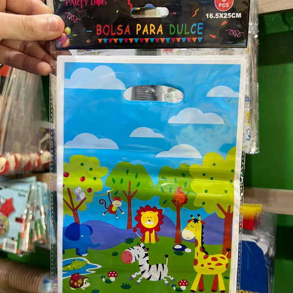 Bolsas de dulce plasticas safari paquete X 8 unidades
