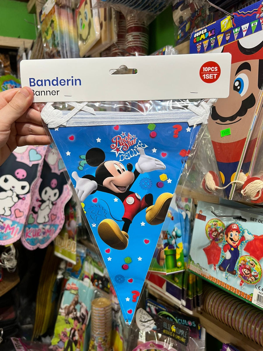 Banderin triangular Mickey mouse