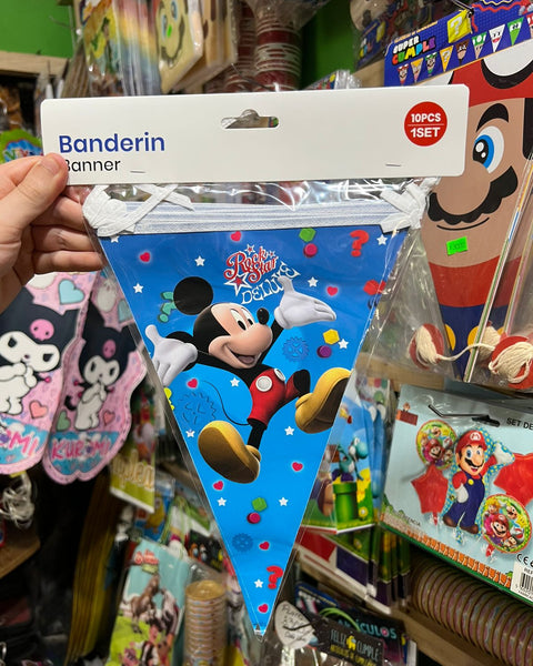 Banderin triangular Mickey mouse