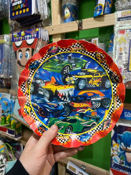 Platos Hot wheels paquete X 6 unidades