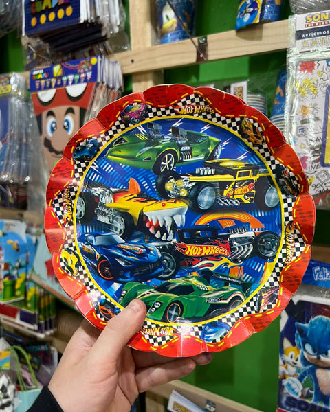Platos Hot wheels paquete X 6 unidades