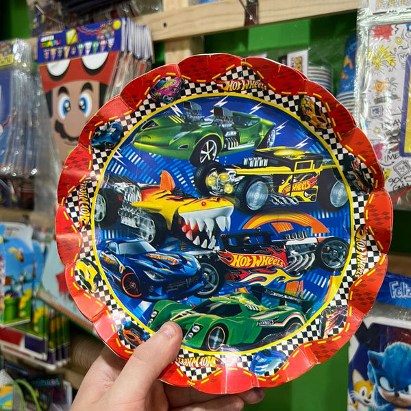 Platos Hot wheels paquete X 6 unidades