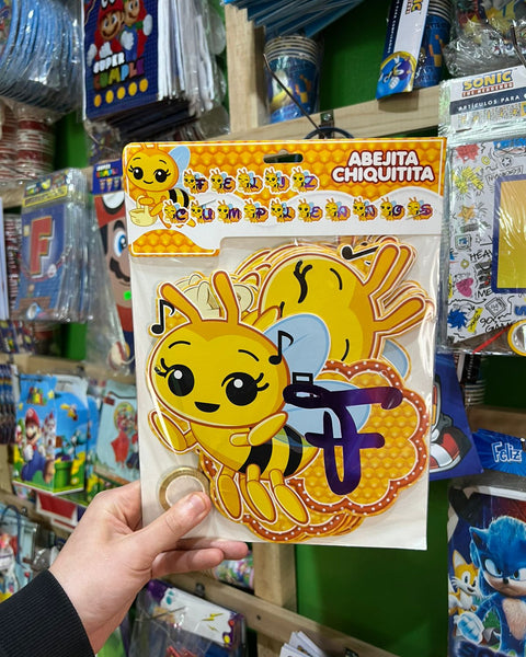 Banderin de feliz cumpleaños Abejita chiquitita premium