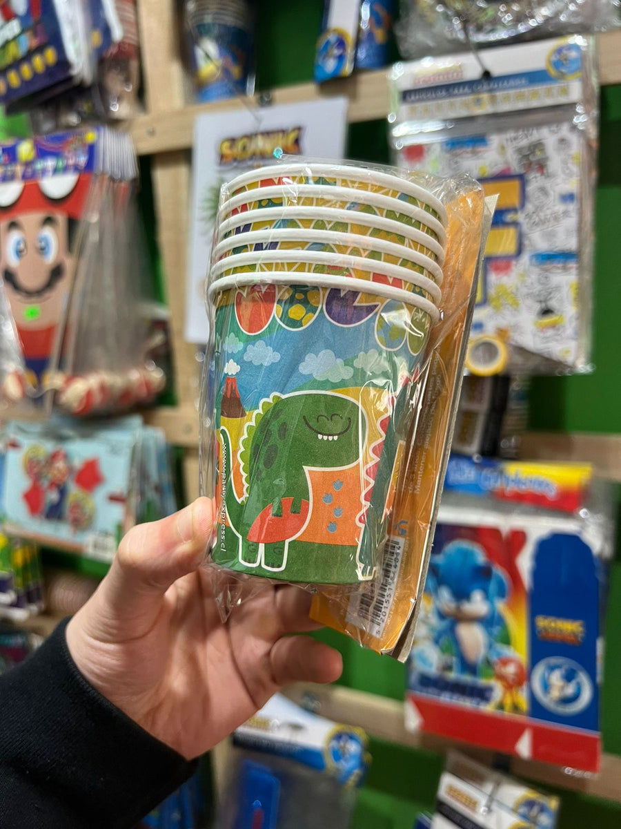 Vasos Dinosaurios paquete X 6 unidades