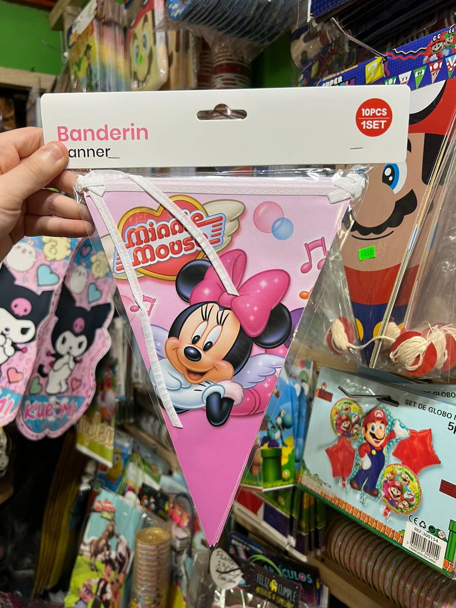 Banderin Triangular Minnie mouse