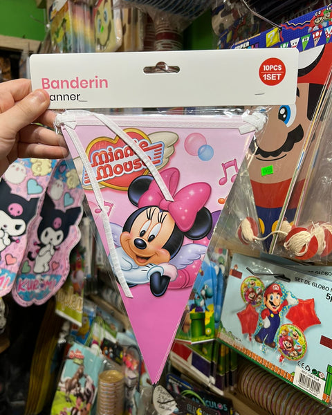 Banderin Triangular Minnie mouse