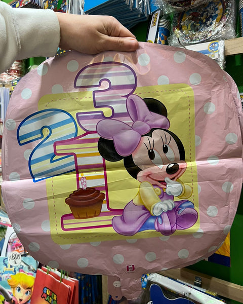 Globos metalizados minnie mouse bebe, unidad