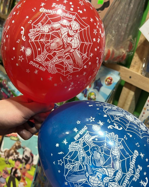 Globos latex impresos spiderman paquete X 12 unidades