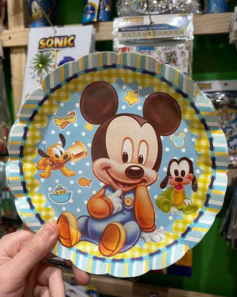 Platos mickey mouse bebe paquete X 6 unidades