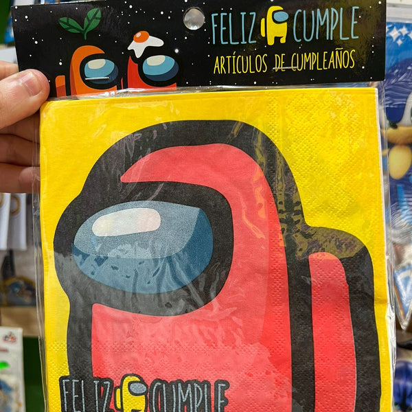 Servilletas Among us, paquete X 12 unidades
